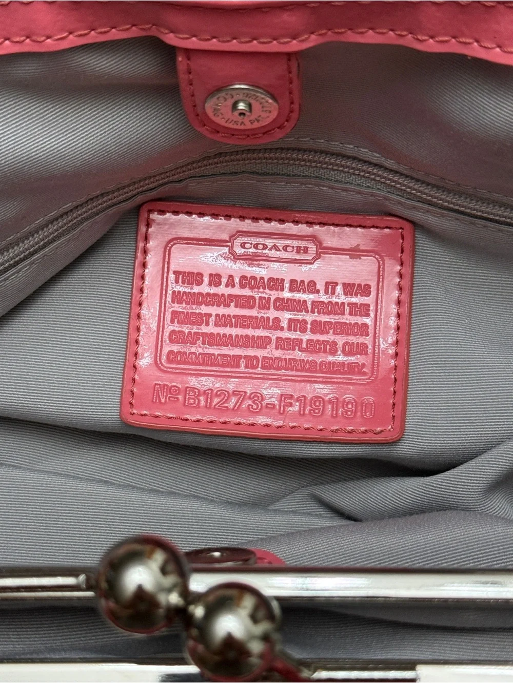 Y2K Coach Carryall Satchel Bag in Signature Canvas Khaki and Pink F19190